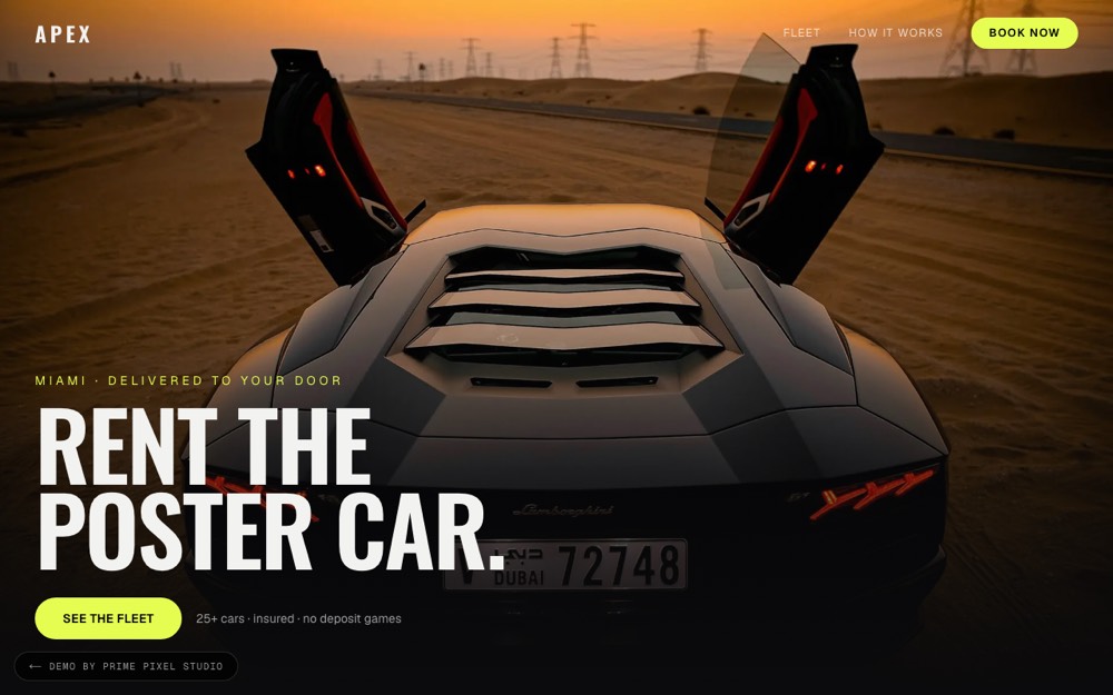 primepixelstudio.co/demos/exotic-cars preview